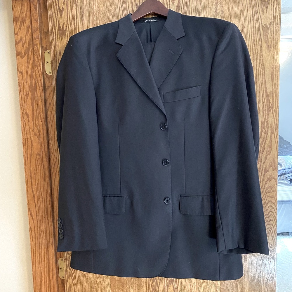 •GIORGIO VALENTINI• 42R Navy Blue Suit